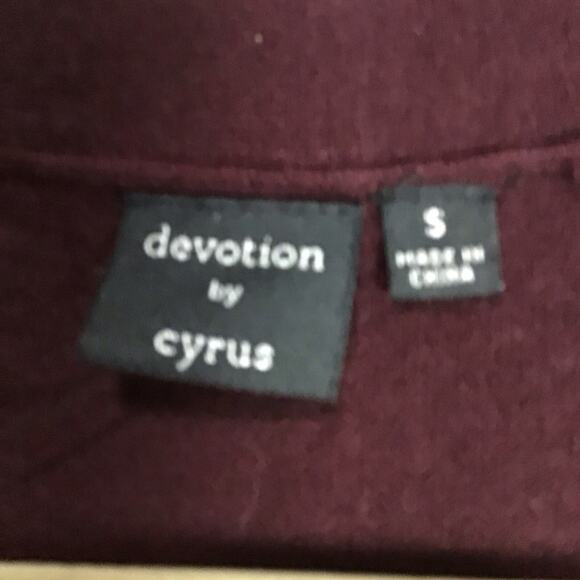 Devotion by Cyrus Womens Small Open Front Cardigan Sweater Burgundy Maroon - Picture 5 of 10